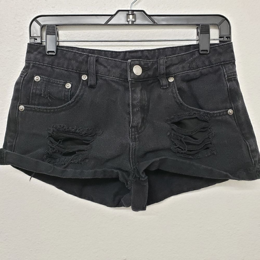 All About Eve Black Distressed Ripped Denim Jeans Size 4